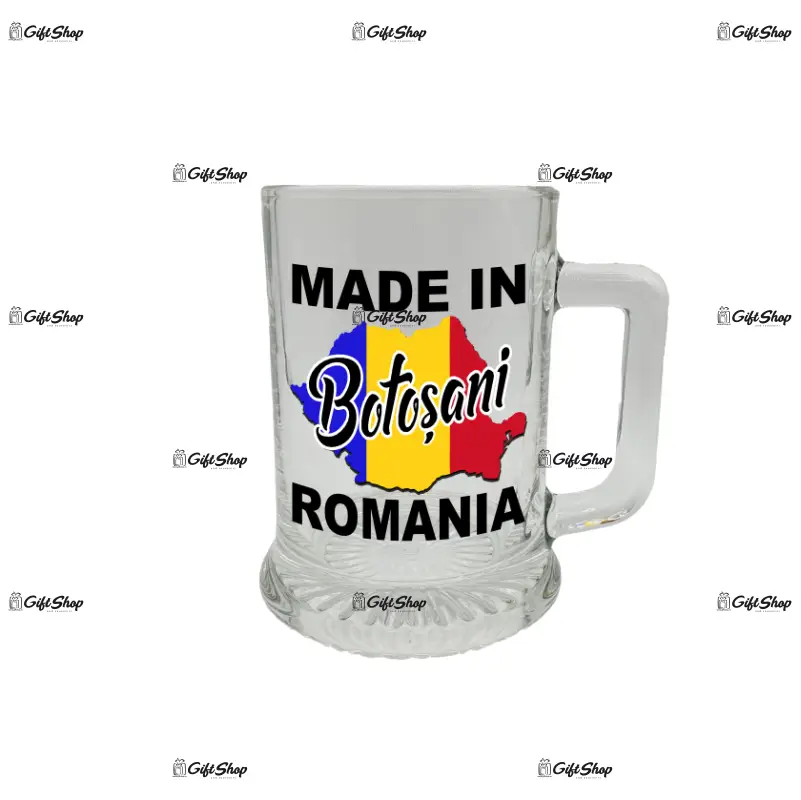 Made in botosani romania, halba cu mesaj